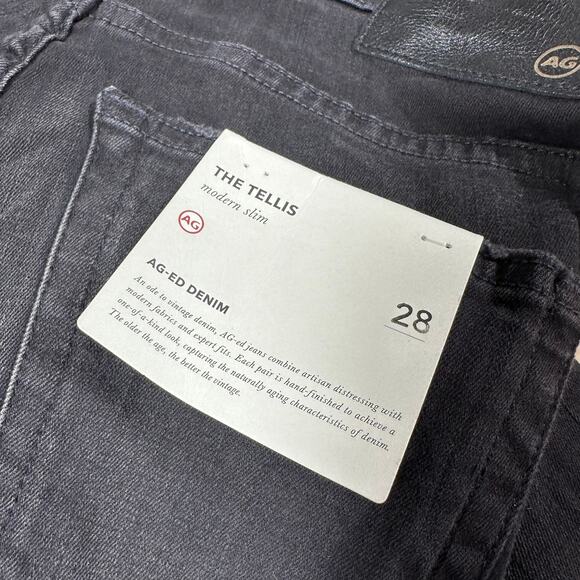 AG Adriano Goldschmied NWT Men's The Tellis Modern Slim Leg Black Size 28 - Picture 7 of 11